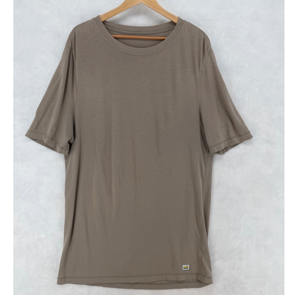 Vuori Strato Tech Tee Mens XL Short Sleeve Training Shirt Heathered Clay Brown